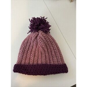Dusty Pink And Purple Puff Ball Handmade Crochet Hand Medium 18in